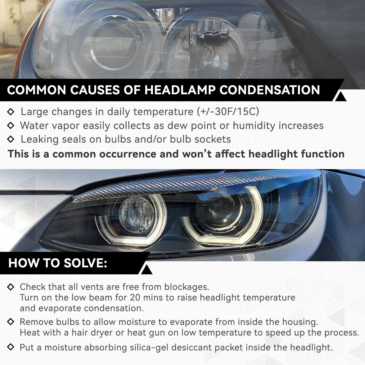 03-08 TOYOTA COROLLA BLACK HOUSING CLEAR CORNER HEADLIGHT REPLACEMENT LAMPS