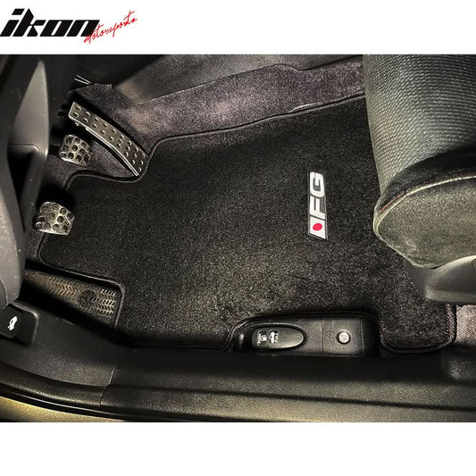 Car Floor Mat for 2006-2011 Honda Civic Black Red Stitch 3PC Nylon