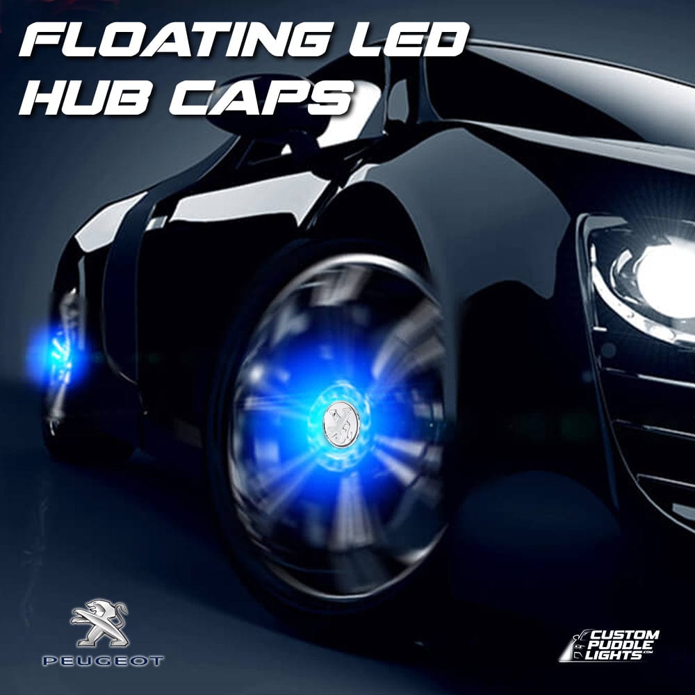 Premium LED Floating Wheel Logo Center Hub Caps Various Designs for Peugeot