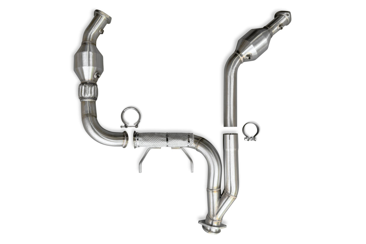 CVF Stainless Steel Catted Downpipes (2021-2023 Ford F-150 3.5L PowerBoost)
