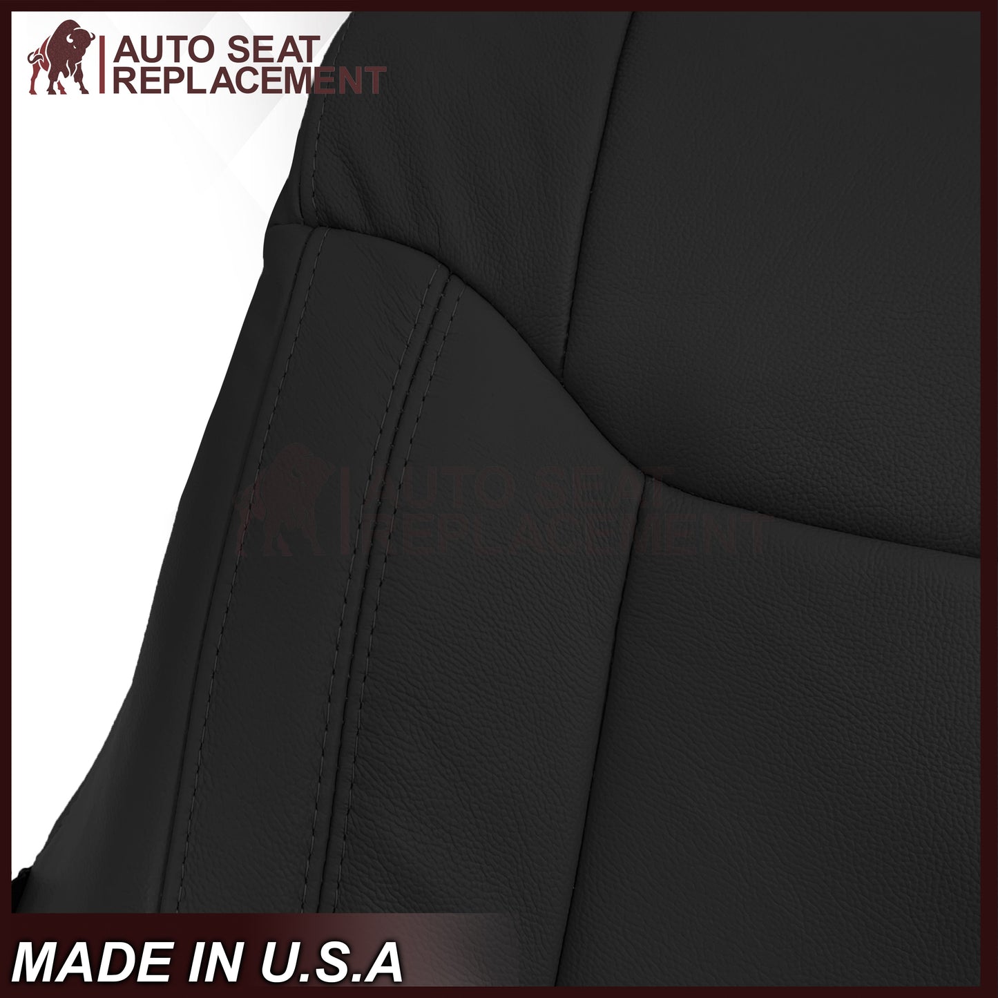 2014-2021 Toyota Tundra Driver OR Passenger Side Replacement Leather OR Synthetic Leather Seat Cover: Black