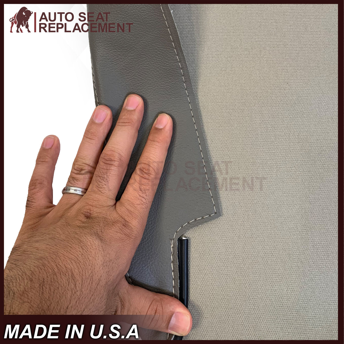 2002 - 2008 Dodge Ram 1500 2500 3500 Console Lid Armrest Synthetic Leather Cover In Gray