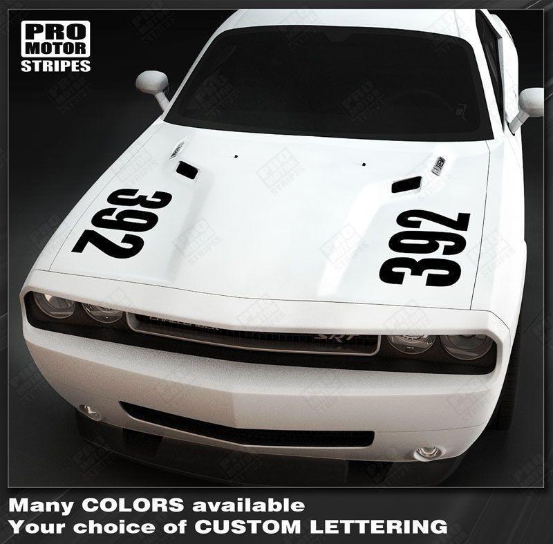 Dodge Challenger 2008-2023 Retro Hood Lettering Decals Stripes