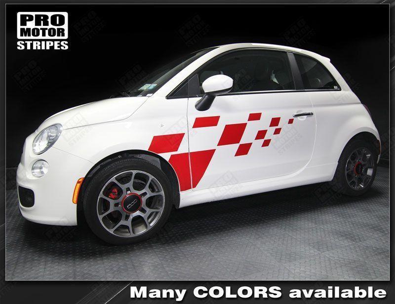 Fiat 500 2007-2015 Checkered Rally Side Stripes