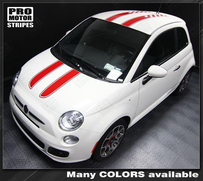Fiat 500 2007-2015 Hood and Roof Double Stripes