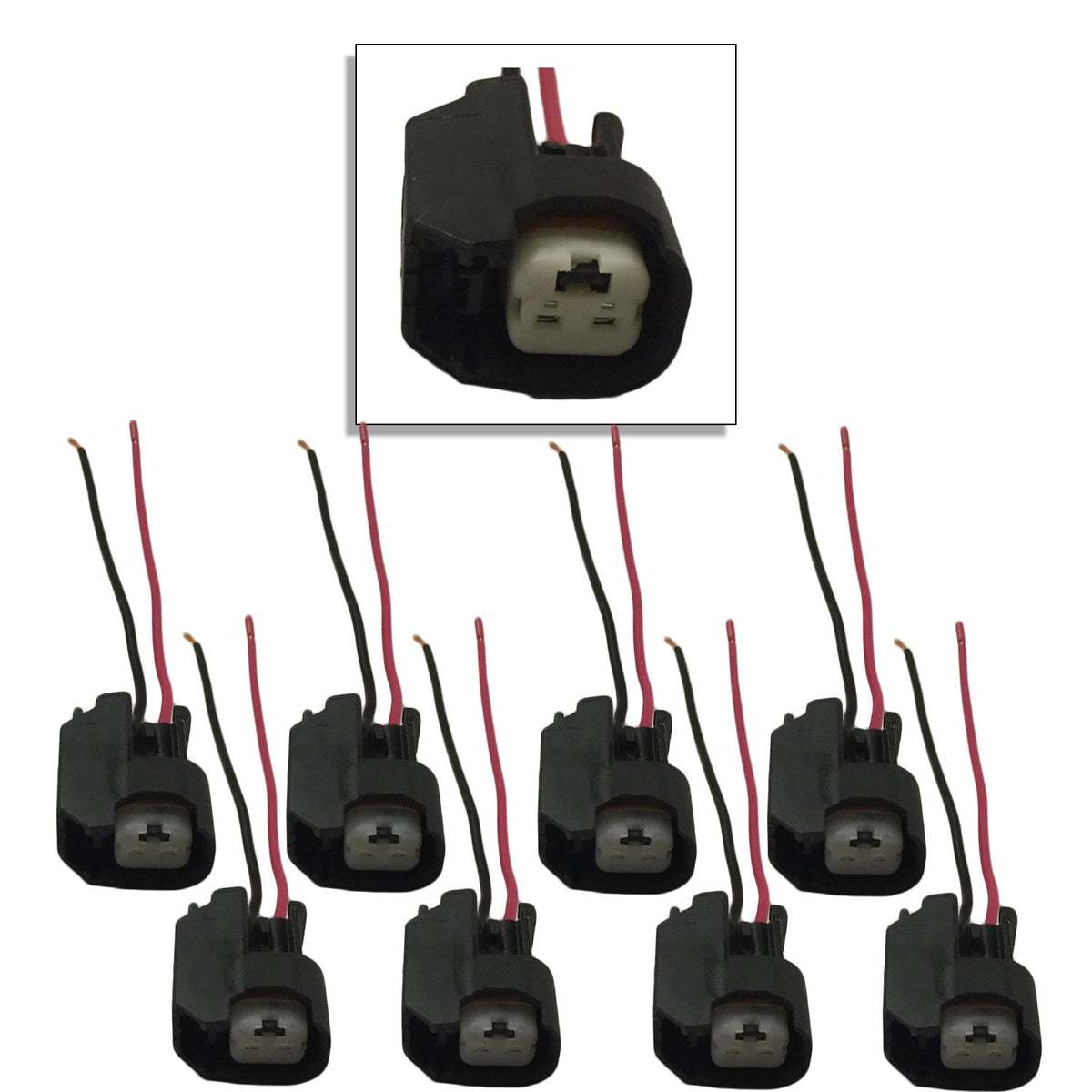 EV14 EV6 Injector Plug Connector Pigtails Set of 8 – LS Fuel Injector Connectors | HPI
