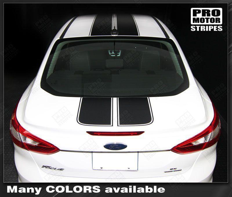 Ford Focus 2011-2014 Pre-cut Over-The-Top Double Stripes
