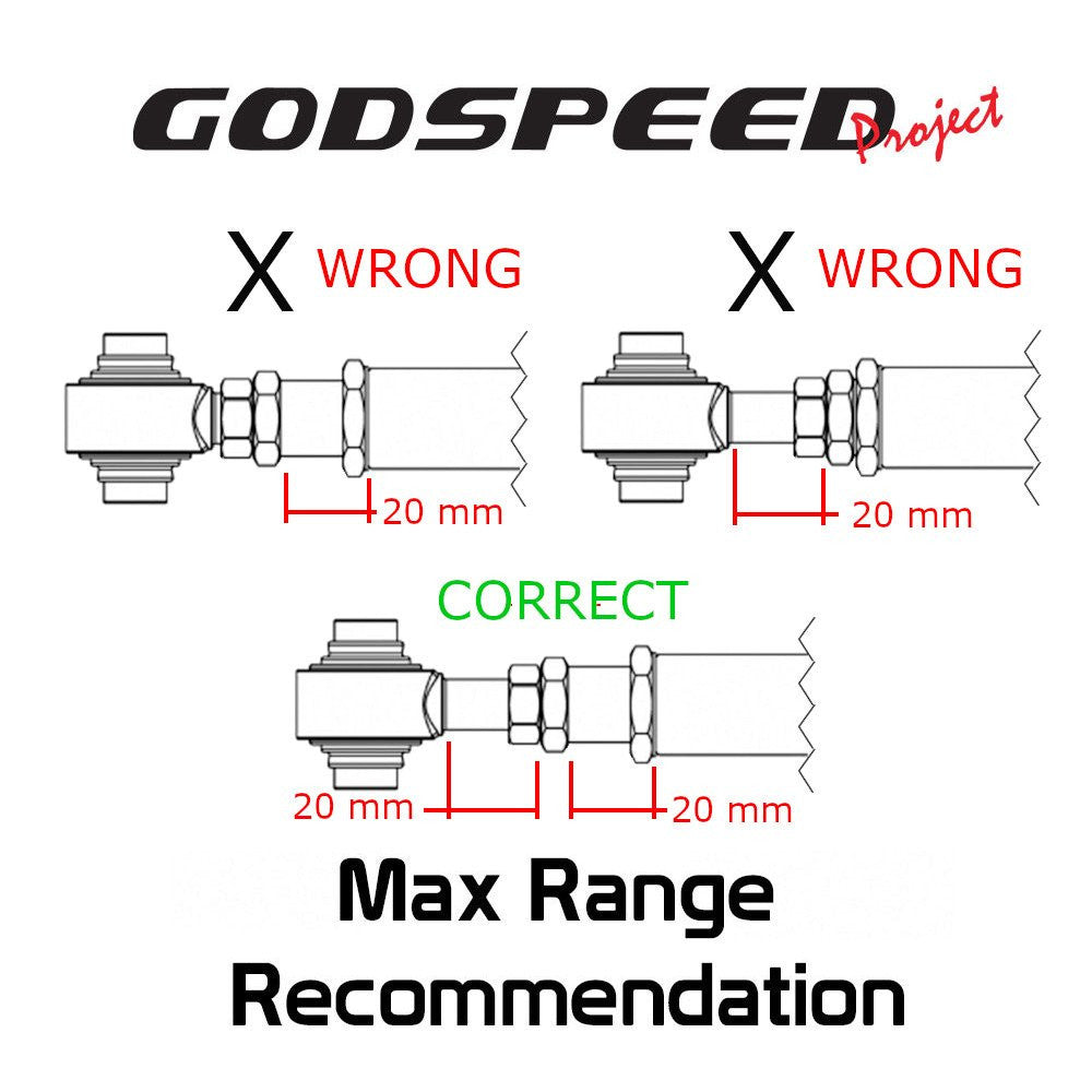 GODSPEED Subaru Forester (SK) 2019-24 Gen3 Adjustable Rear Lower Control Arms With Spherical Bearings
