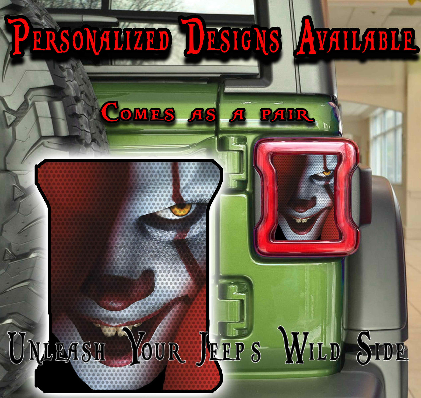 Penny the clown taillights cover decal 72