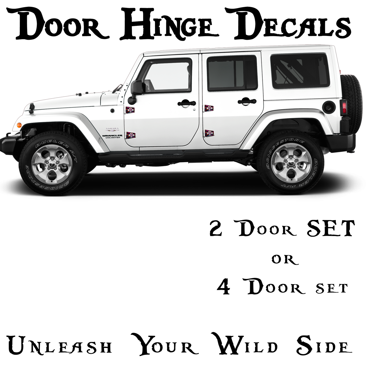 Yellow print Door hinge decals 22