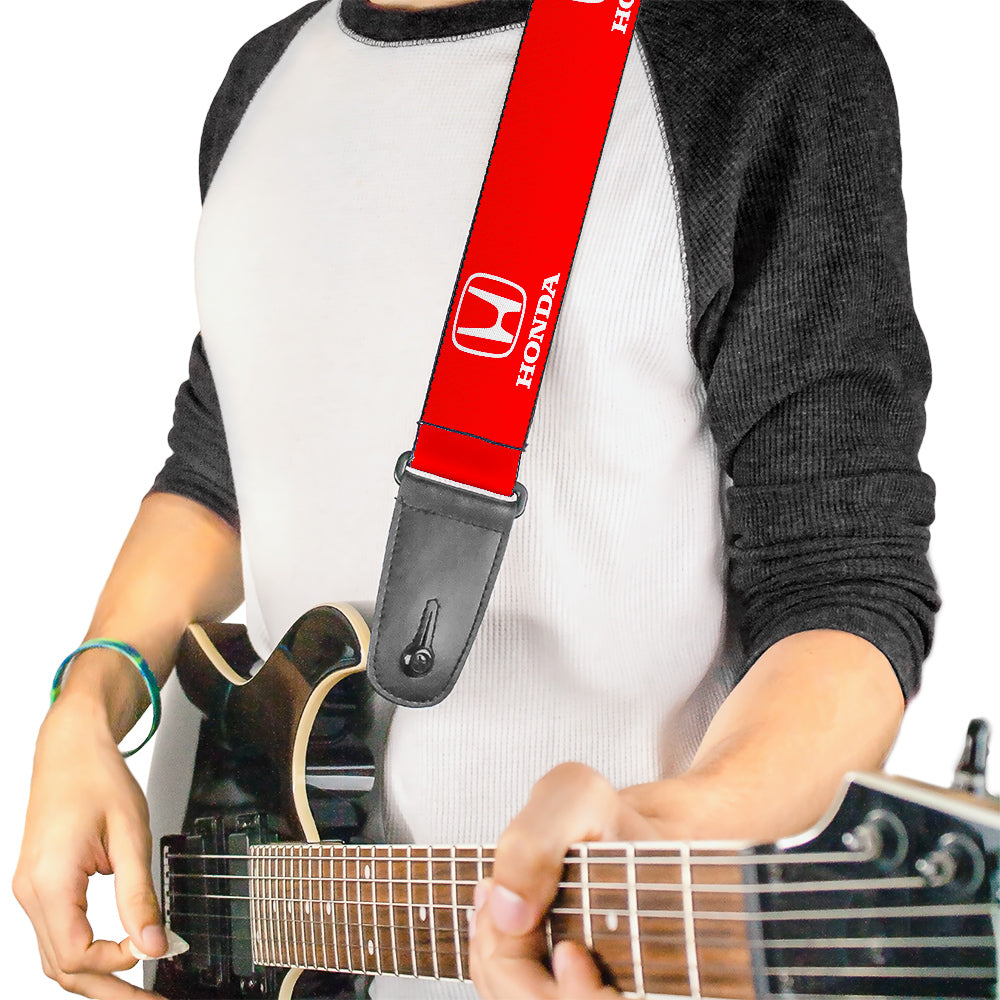 Guitar Strap - Honda Logo Red White