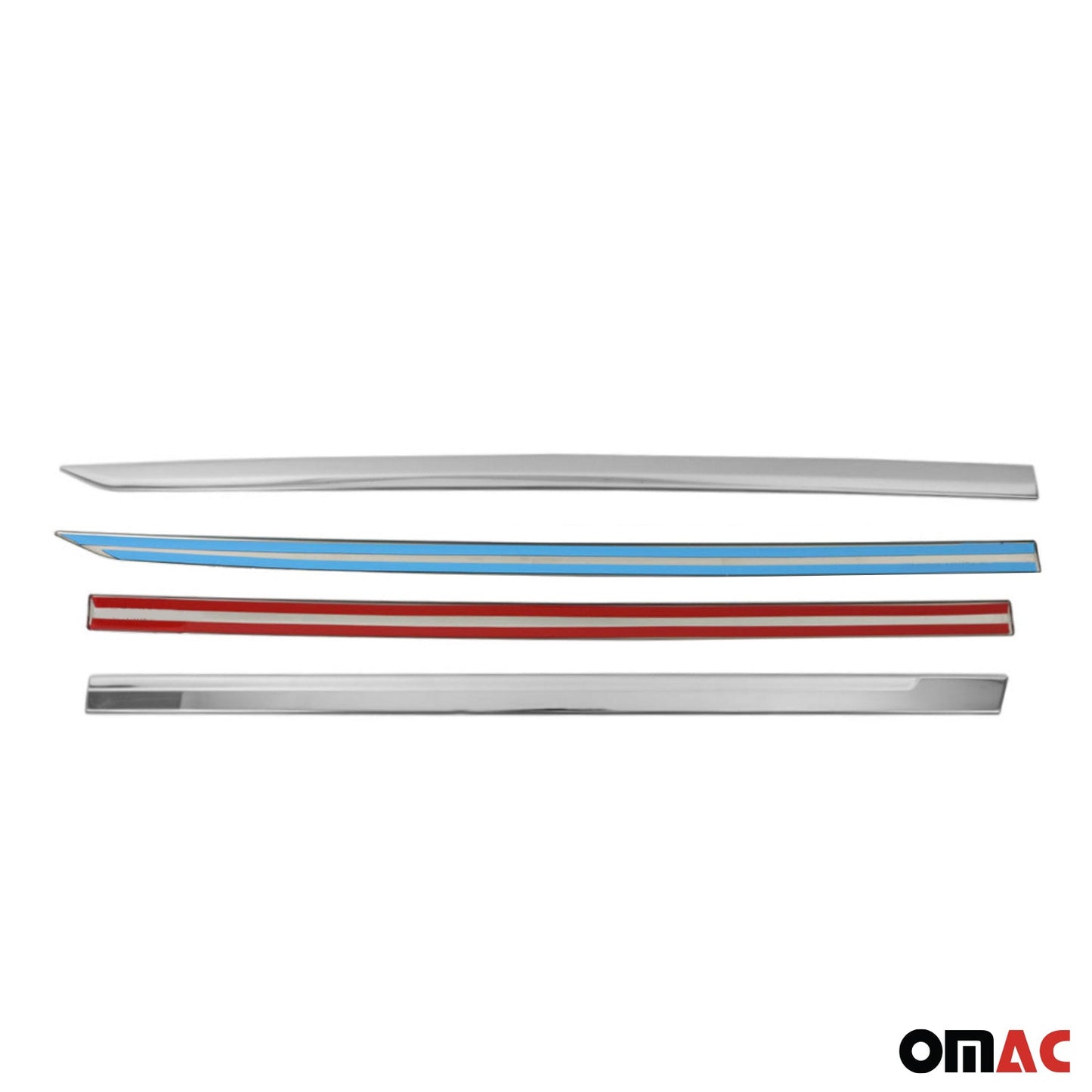 2018-2024 VW Tiguan Allspace Side Door Molding Trim Stainless Steel Silver 4x