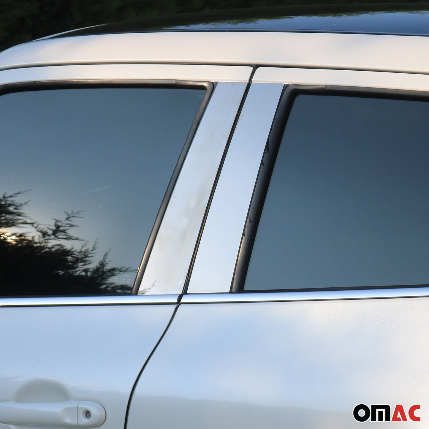 2007-2014 Cadillac Escalade Window B Pillar Posts Door Trim Steel Silver 4x