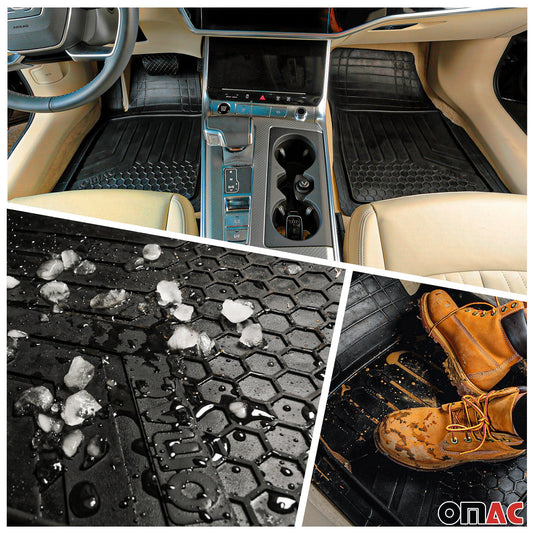 2011-2026 Volkswagen Jetta Universal Floor Mats & Cargo Liner Waterproof Rubber Black