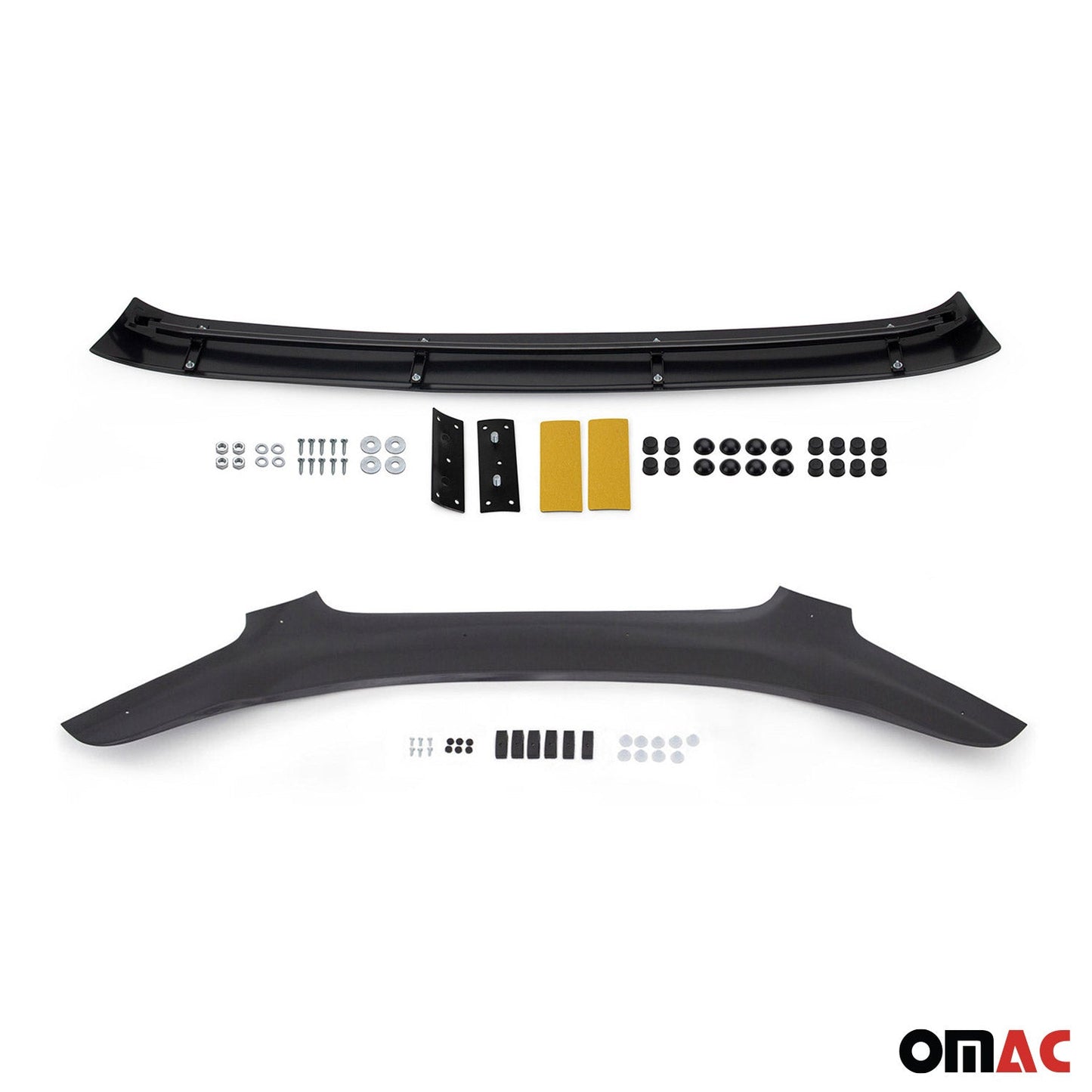 2015-2026 Ford Transit Windshield Sun Visor & Bug Shield Hood Deflector Kit 2Pcs Smoke