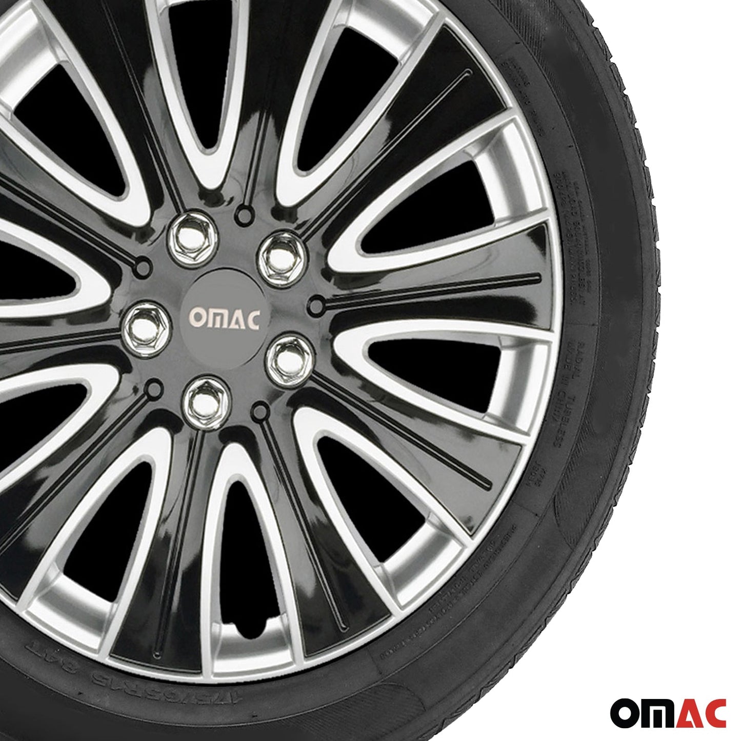 16" Hub Caps for Ford Transit 150 250 350 2015-2025 Black Silver 4x Wheel Covers
