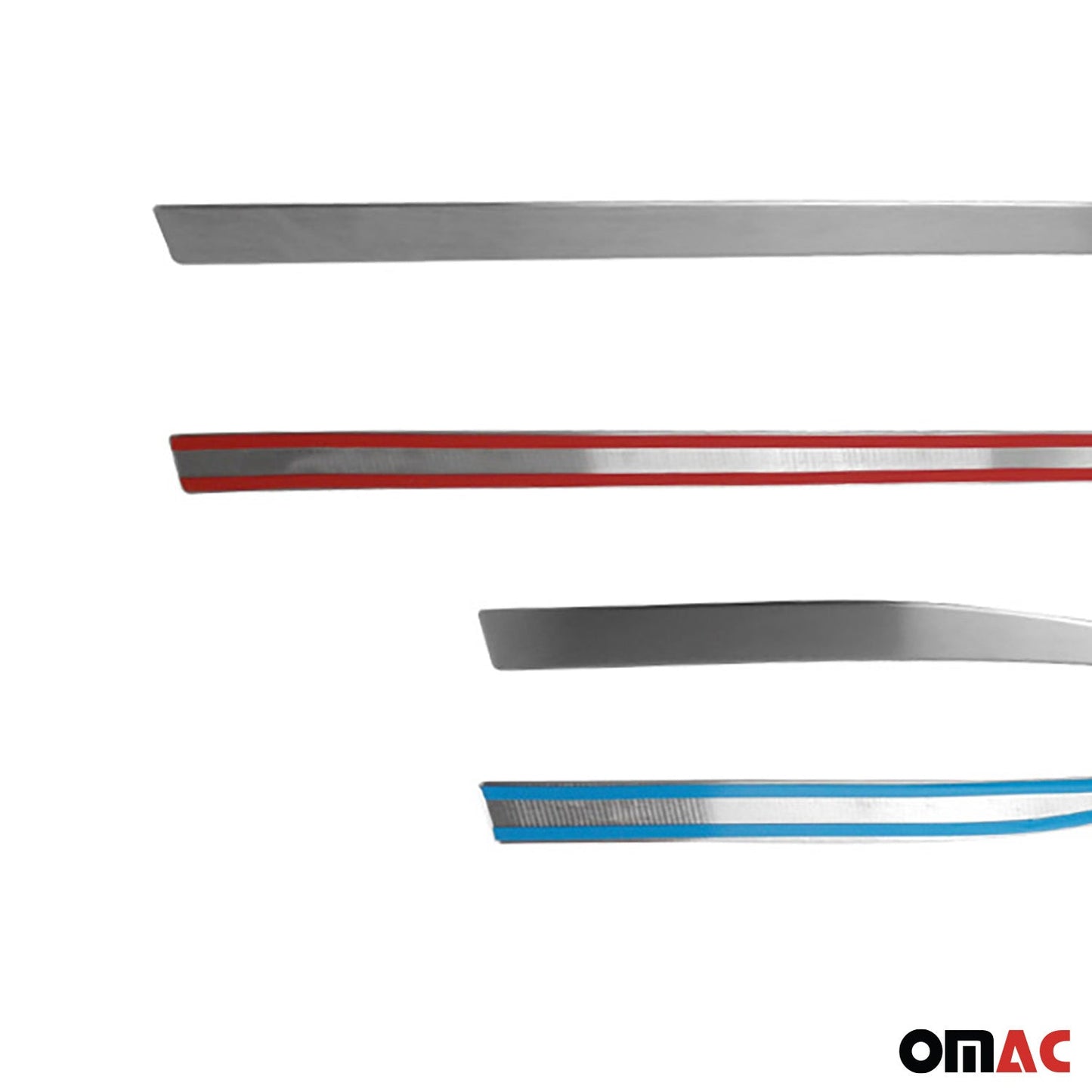 2015-2024 Jeep Renegade Side Door Molding Trim Brushed Steel Silver 4x