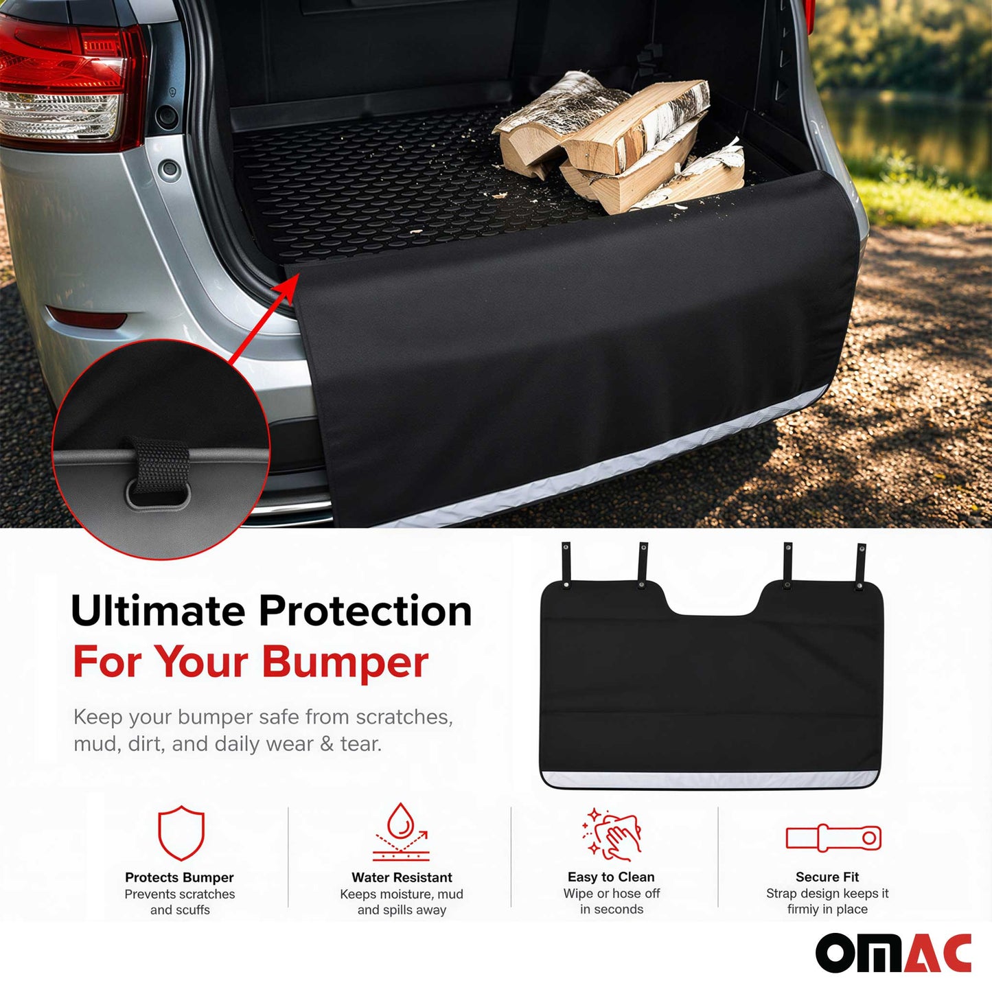 Rear Trunk Bumper Protector Guard Cargo Mat Liner Car SUV Waterproof Pet Dog