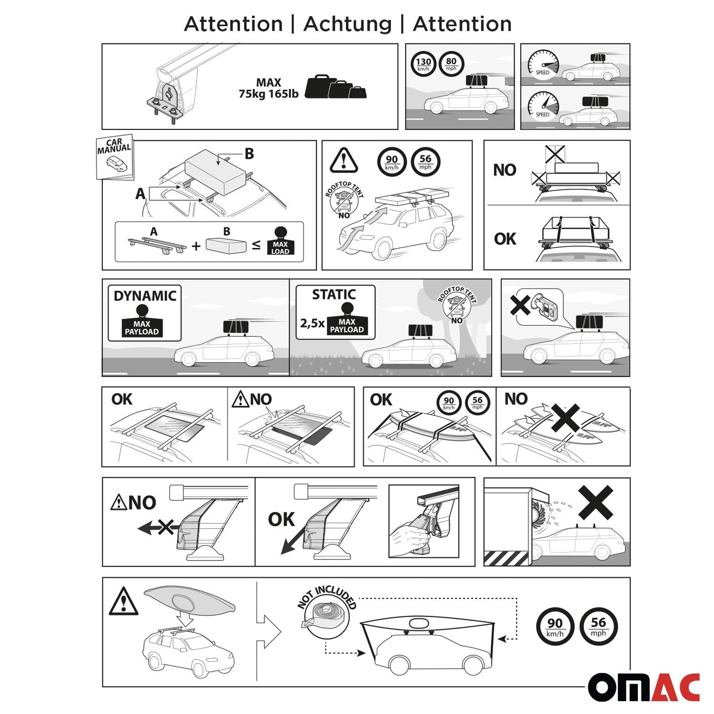 2021-2026 BMW 3 Series G20 Sedan 2019-2026 / M3 G80 Roof Rack Cross Bars Silver
