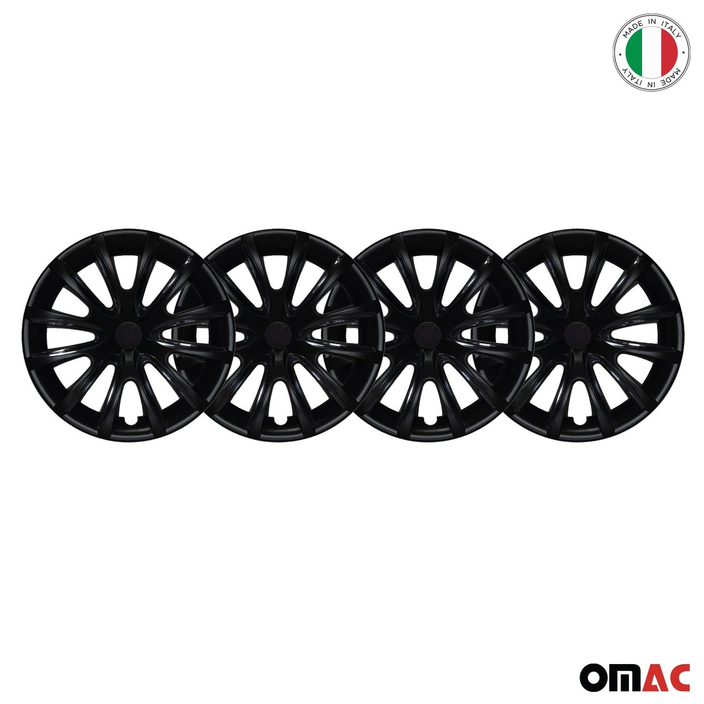 Bicolo Hub Caps Wheel Cover 14" Black Matt & Black Full Set 4 pcs.