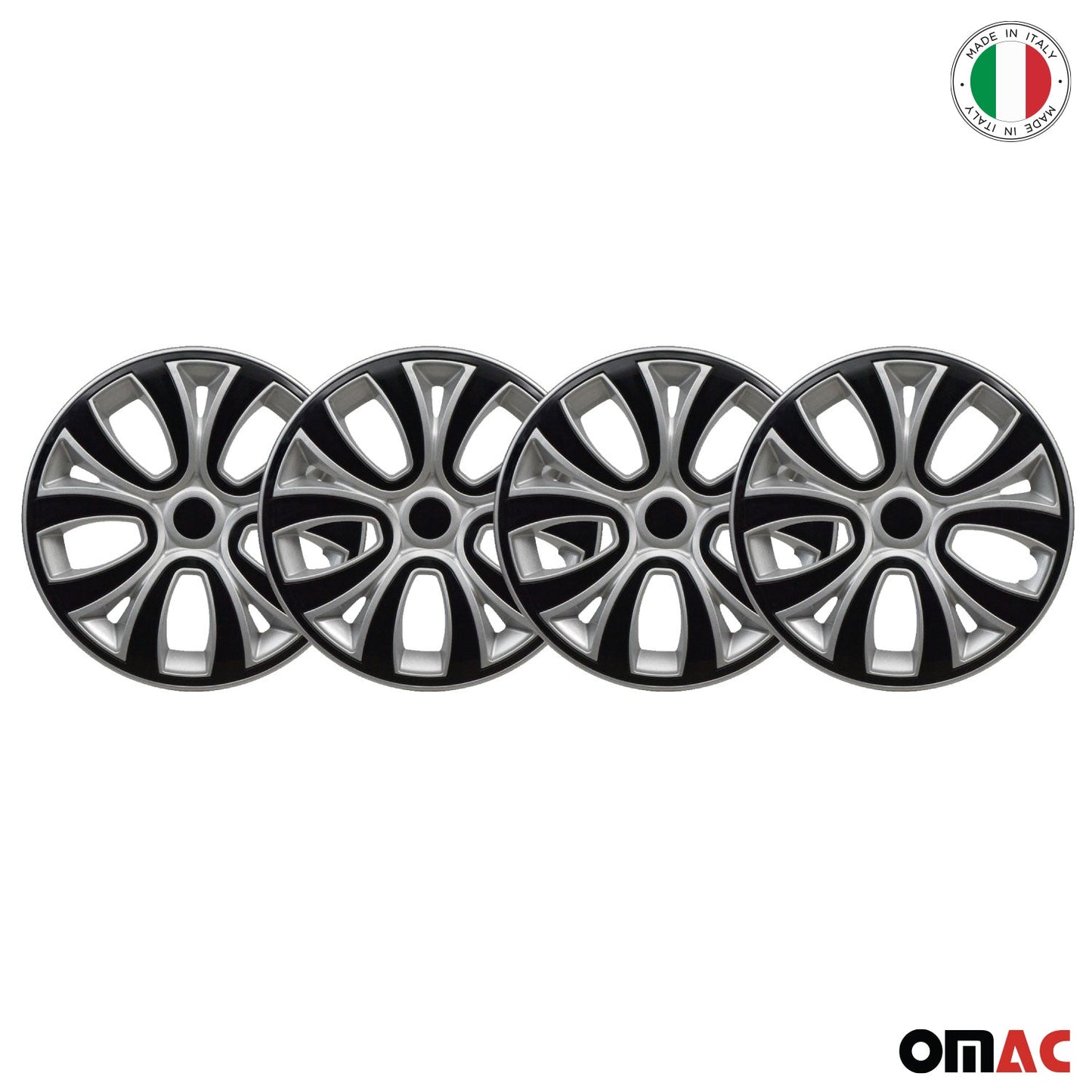 ColorFlex Hub Caps Wheel Cover 16" Gray & Black Full Set 4 pcs.