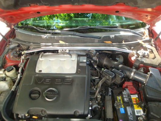 Megan Racing - Front Upper Strut Tower Bar for 1995 to 2008 Nissan Maxima Race Spec Aluminum One Piece