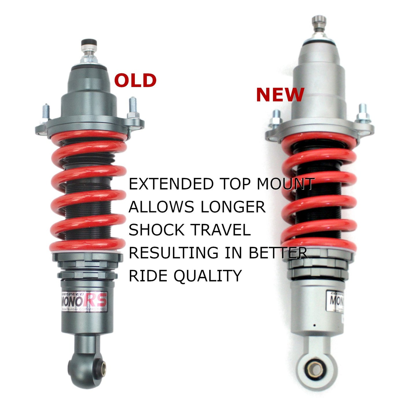 GODSPEED Acura RSX (DC5) 2002-06 MonoRS Coilovers (1.75 in. extended rear top mount)