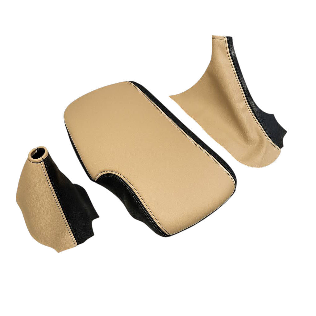 2005 - 2013 Chevy Corvette C6 Console Cover, Shift & E-brake Boot Set in Genuine Leather