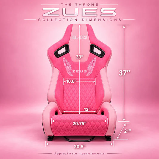 BULL BOOST ZEUS Collection Pink Reclinable Racing Seats – Pair