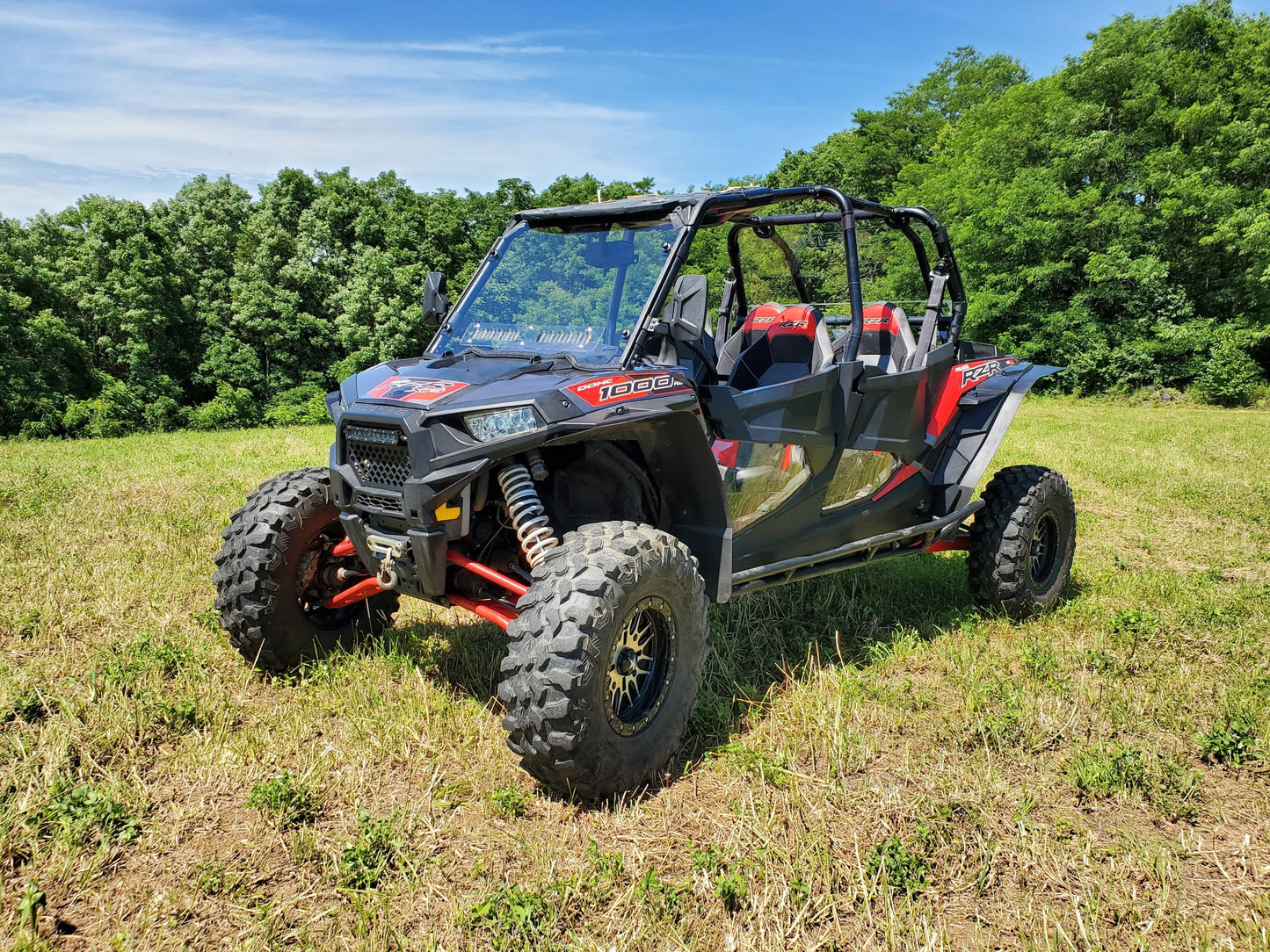 Polaris RZR XP 4 1000/XP 4 Turbo - 1 Pc Scratch-Resistant Windshield w/Vent and Clamp Options