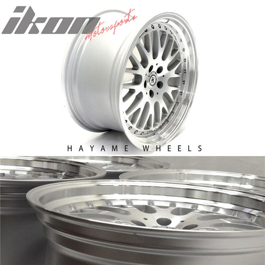 SALE! 18x9.5 Hayame Performance Wheel Silver Face Machine Lip 5x100