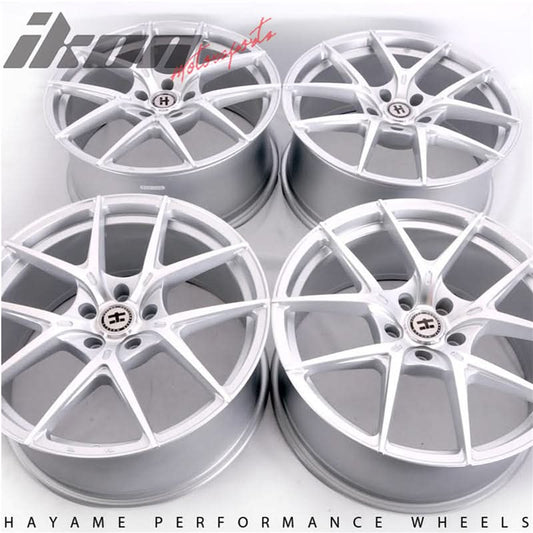 19x9.5 Hayame Wheel Machine Face Silver Lip 5 x 120 Staggered x4
