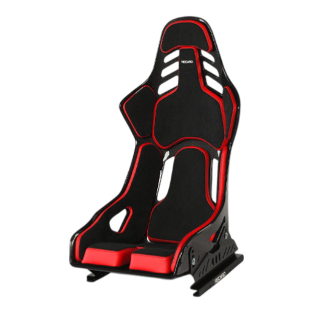 RECARO 078.01.2B22 Race Seat Podium CF Right Side (ABE / FIA 8855-1999), Black Alcantara / Red Leather, Size M