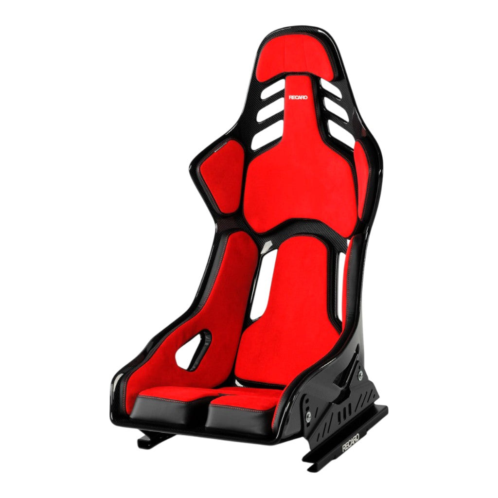 RECARO 078.02.1B23 Race Seat Podium CF Left Side (ABE / FIA 8855-1999), Red Alcantara / Black Leather, Size L