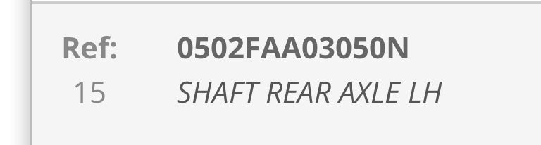 Roxor OEM Rear Axle Shaft