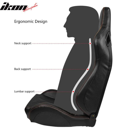 Universal Reclinable Right Passenger Side Racing Seat Dual Slider
