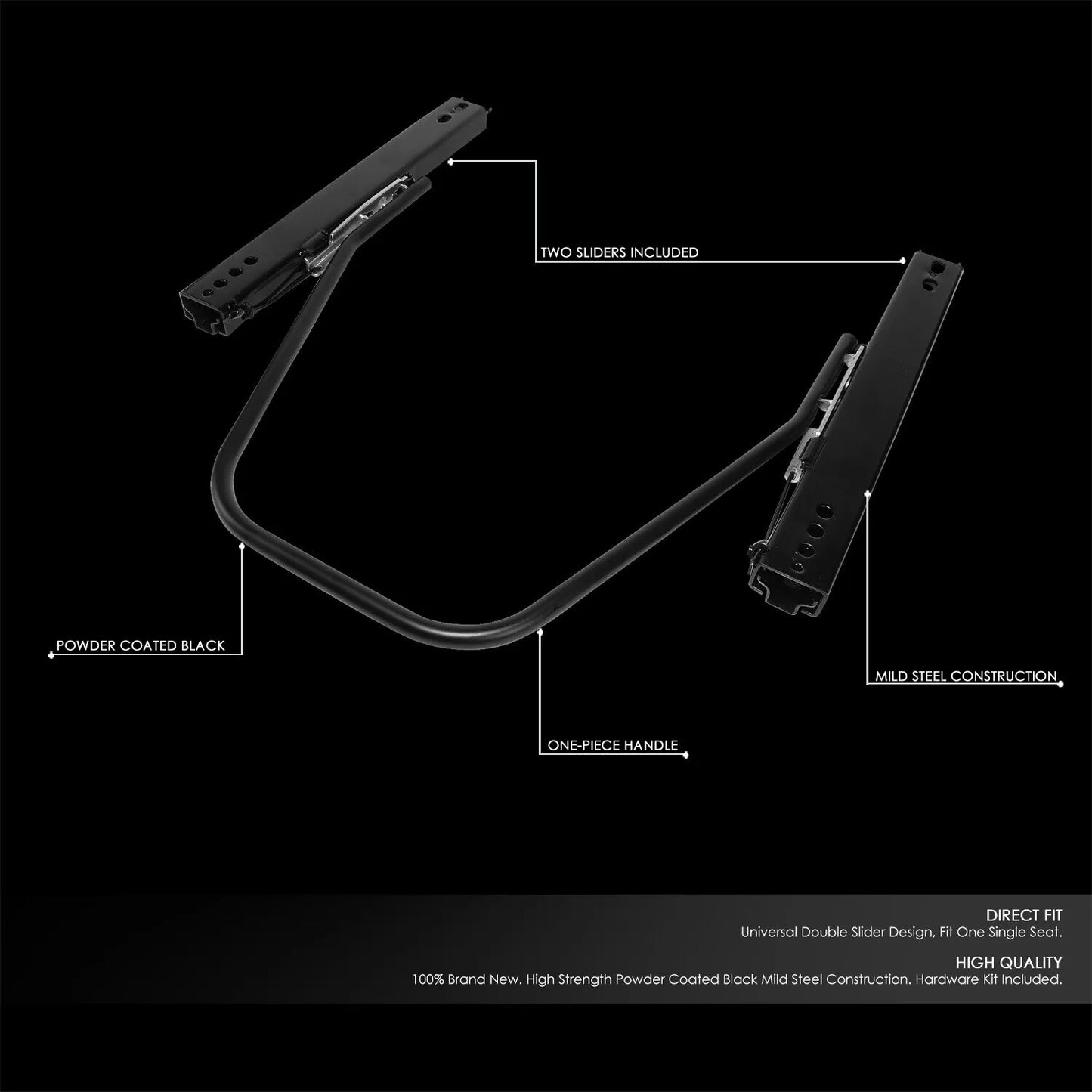 GEN PERFORMANCE Heavy-Duty Mild Steel Universal Dual-Lock Seat Slider