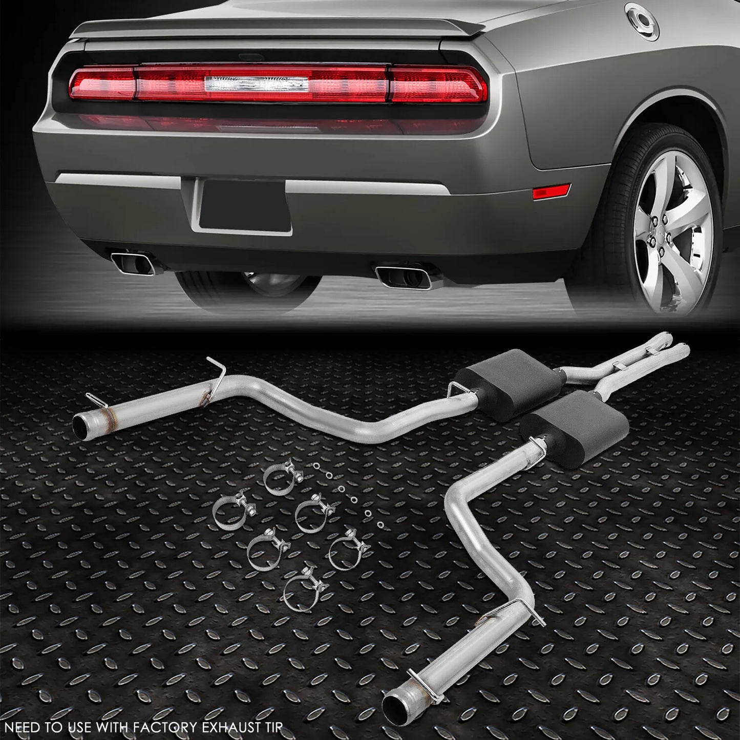 GEN PERFORMANCE 09-14 Dodge Challenger 5.7L 2.5"OD Oval Mufflers Catback Exhaust System