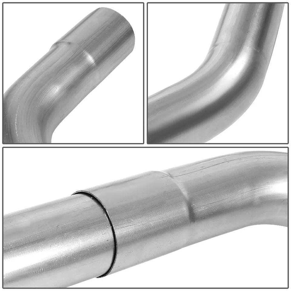 Universal DIY Custom Exhaust Pipe Kit - 3'', 2.5'', 2.25'' & 2'' OD Options, 16-Piece Set (Straight, 45°, 90°, U-Bends)