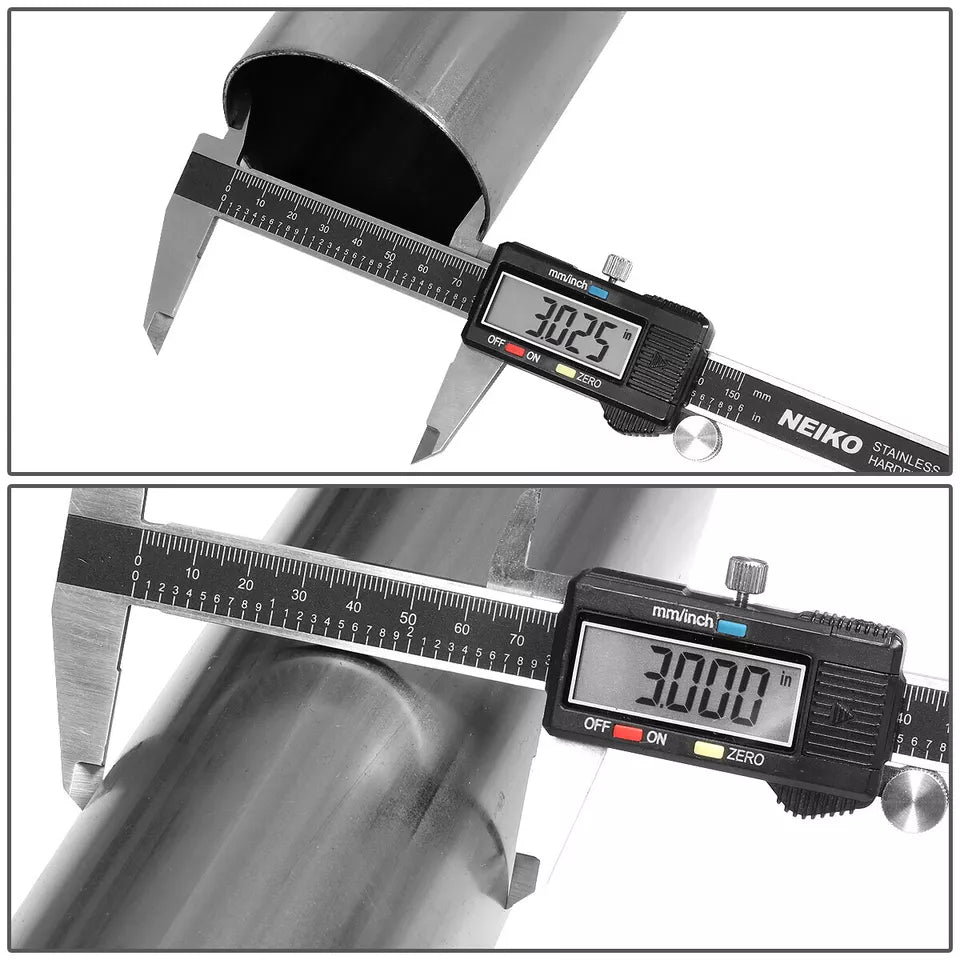 Universal DIY Custom Exhaust Pipe Kit - 3'', 2.5'', 2.25'' & 2'' OD Options, 16-Piece Set (Straight, 45°, 90°, U-Bends)