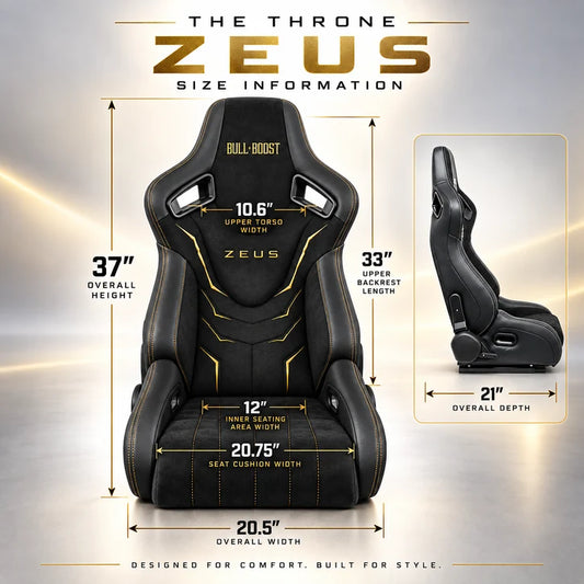 BULL BOOST ZEUS Collection The Throne Reclinable Racing Seats – Pair