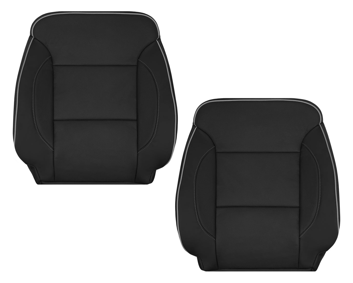 2014-2019 Chevy Silverado 1500 2500HD 3500HD High Country Replacement Perforated Genuine Leather OR Synthetic Leather Seat Covers: Black