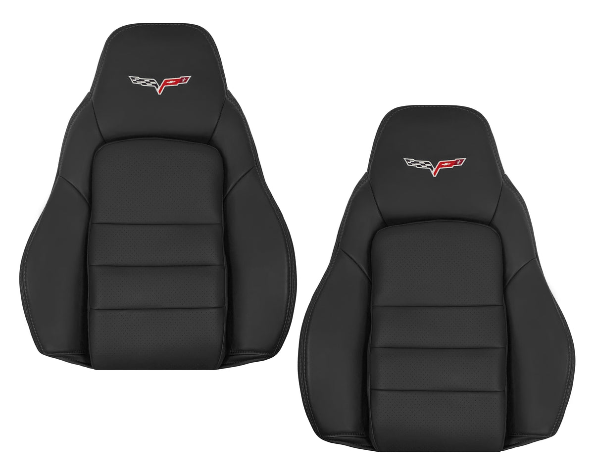 2005 - 2013 Chevy Corvette Replacement Black Perforated Seat Covers