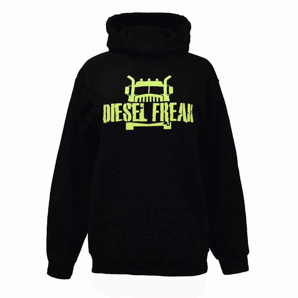 Truckin Freak Black & Yellow Glitter Adult Hoodie