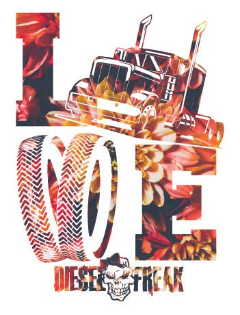 Truckin Love Chrysanthemum Decal