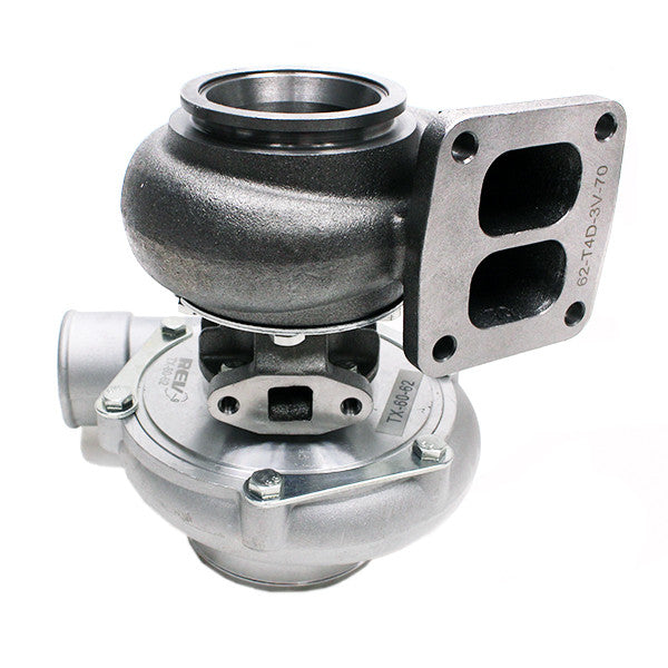 REV9 TX-60-62 Billet Compressor Wheel Turbocharger .70 AR, T4 Divided Flange, 3 in. V-Band Exhaust