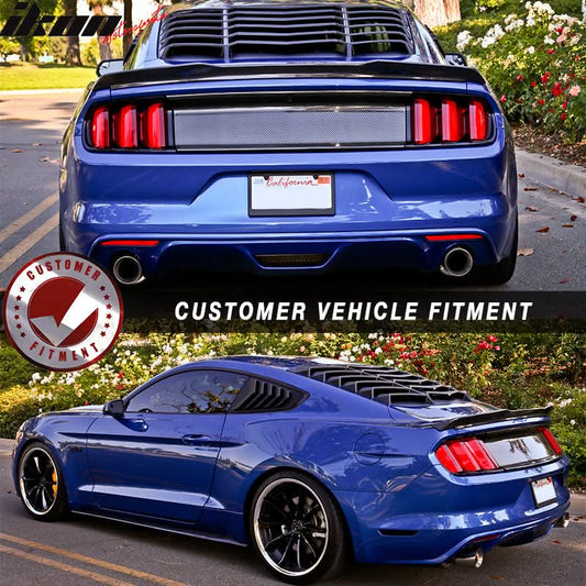 2015-2023Â Ford Mustang IKON Black Rear Window Louver Side Louvers ABS