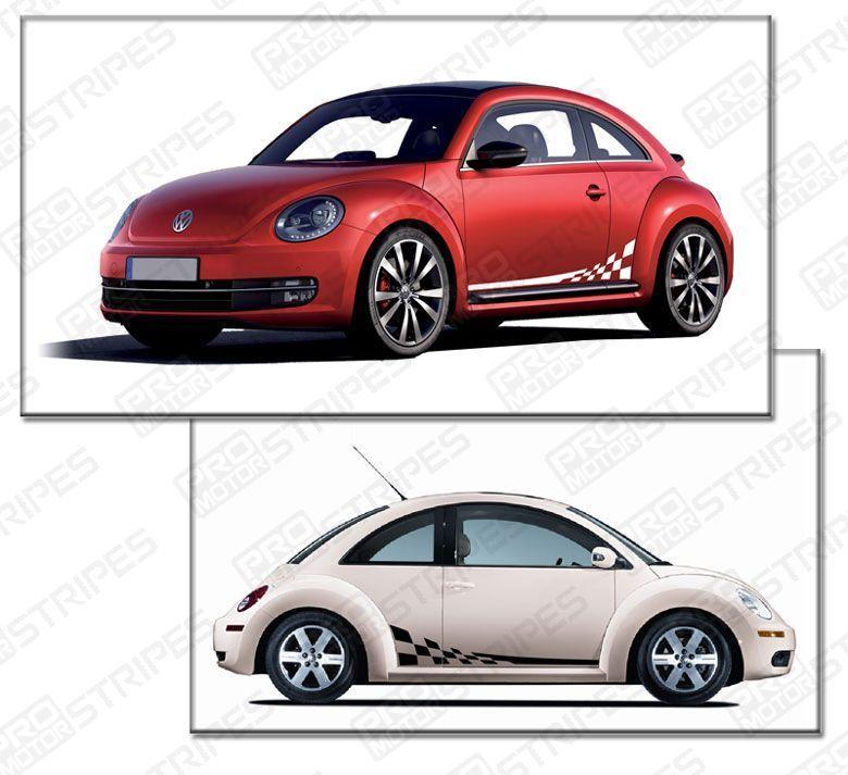 VW Volkswagen Beetle Rally Checkered Side Sport Stripes