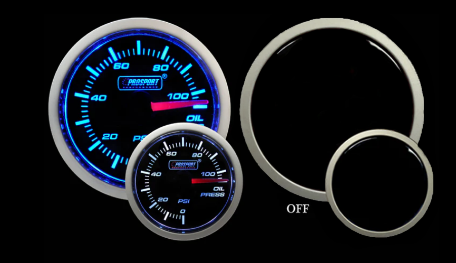 2-1/16" Blue/White Oil Pressure Gauge