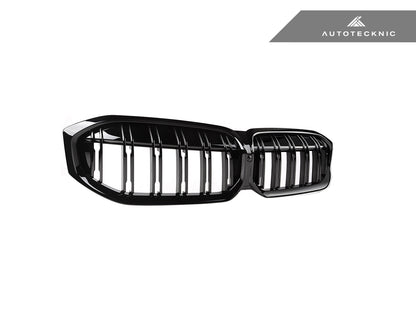 AutoTecknic Dual-Slats Gloss Black Front Grille - BMW G20 3-Series LCI